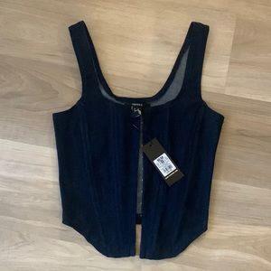 NWT denim corset top